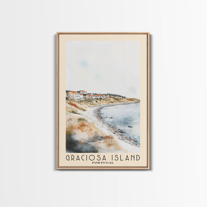 Graciosa Island, Portugal Watercolor Print, Vacation Gift, Portugal Wall Art, Beach Painting, Beach Decor, Beach Or Lakehouse Art