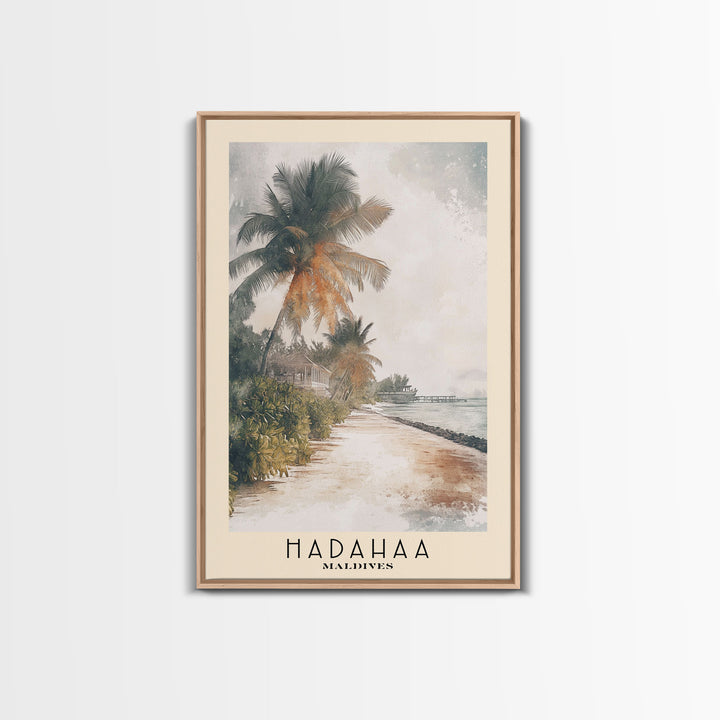 Hadahaa, Maldives Watercolor Print, Vacation Gift, Maldives Wall Art, Vacation Wall Art, Vacatation Memories, Beach Decor, Beach Or Lakehouse Art