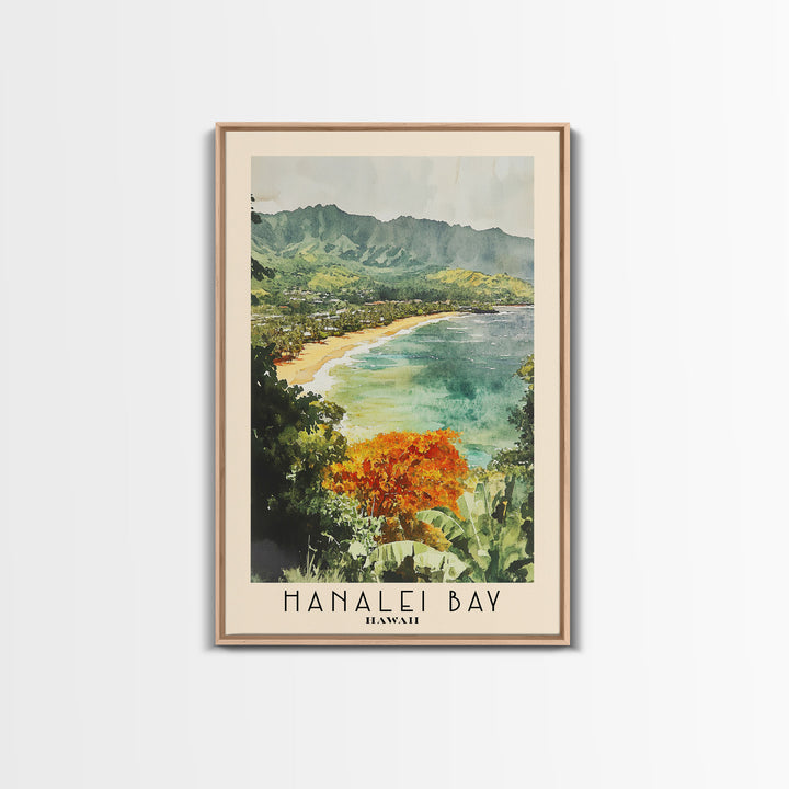 Hanalei Bay, Hawaii Watercolor Print, Vacation Gift, Hawaii Wall Art, Vacation Wall Art, Vacatation Memories, Beach Decor, Beach Or Lakehouse Art