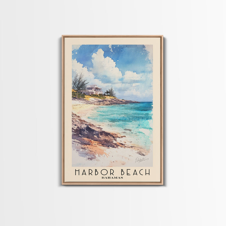 Harbor Beach, Bahamas Watercolor Beach Print, Vacation Gift, Bahamas Wall Art, Beach Painting, Beach Decor, Beach Painting