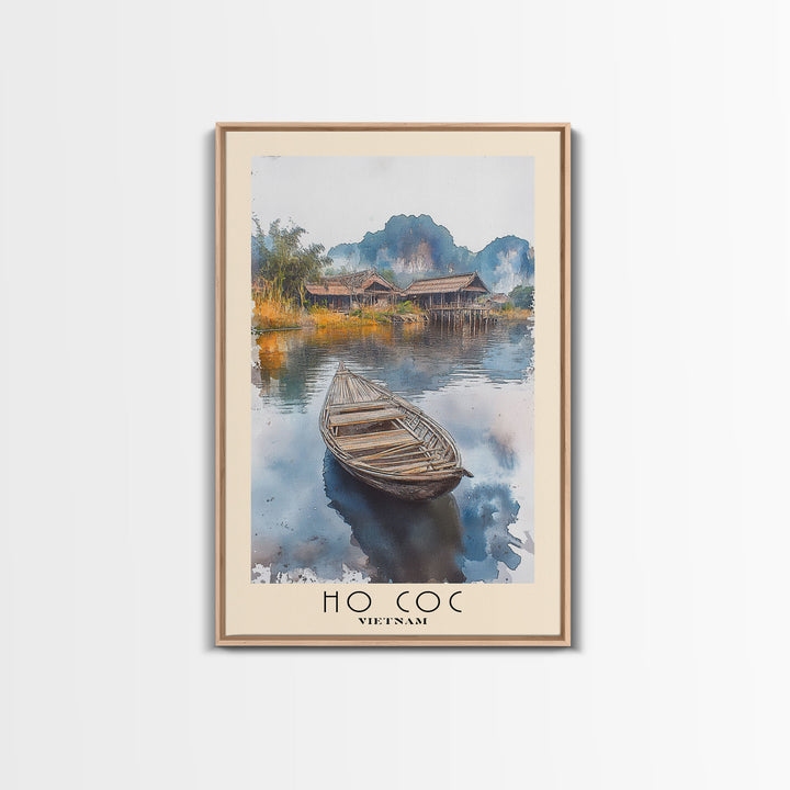 Ho Coc, Vietnam Watercolor Print, Vacation Gift, Vietnam Wall Art, Beach Painting, Beach Decor, Large Wall Art, Wood Frame Art