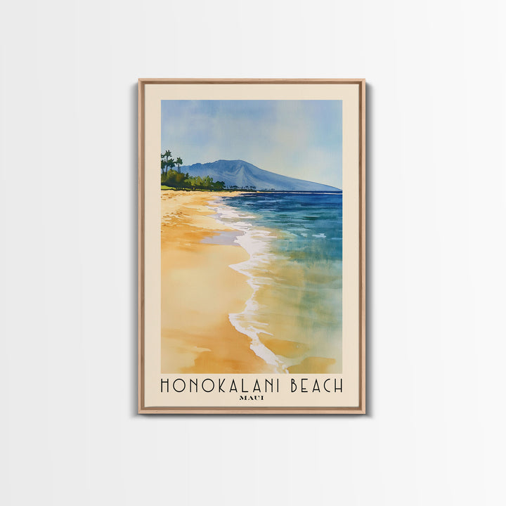 Honokalani Beach, Maui Watercolor Beach Print, Vacation Gift, Maui Wall Art, Beach Painting, Beach Decor, Beach Painting