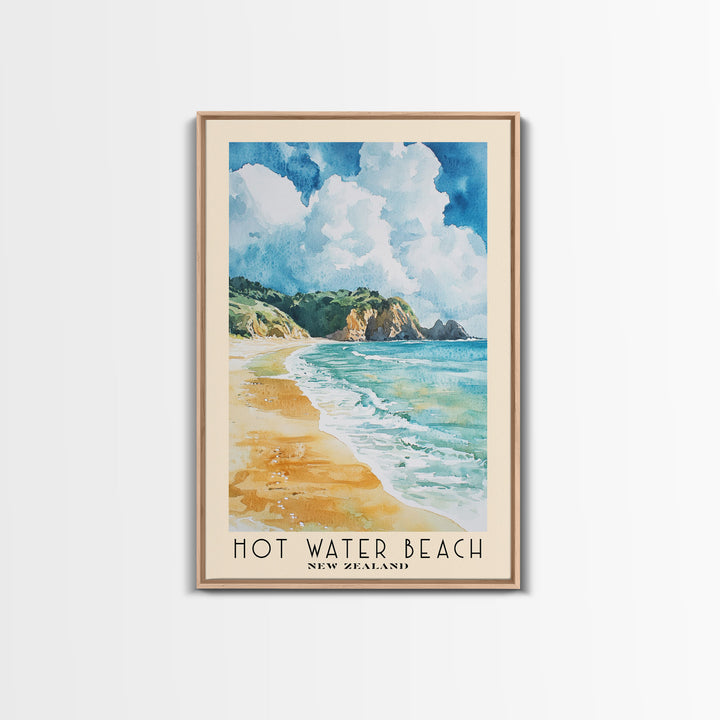 Hot Water Beach, New Zealand Watercolor Beach Print, Vacation Gift, New Zealand Wall Art, Beach Painting, Beach Decor, Beach Painting