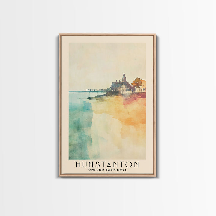 Hunstanton, United Kingdom Watercolor Print, Vacation Gift, United Kingdom Wall Art, Beach Painting, Beach Decor, Beach Or Lakehouse Art