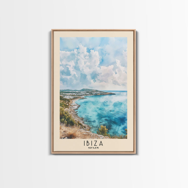 Ibiza, Spain Watercolor Print, Vacation Gift, Spain Wall Art, Beach Painting, Beach Decor, Beach Or Lakehouse Art