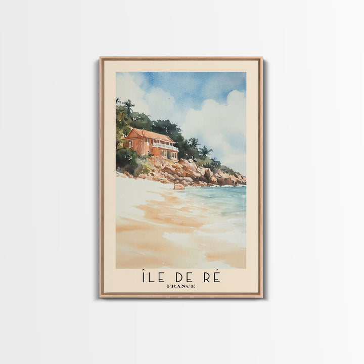 Île de Ré, France Watercolor Beach Print, Vacation Gift, France Wall Art, Beach Painting, Beach Decor, Beach Painting