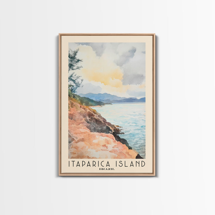 Itaparica Island, Brazil Watercolor Beach Print, Vacation Gift, Brazil Wall Art, Beach Painting, Beach Decor, Beach Painting