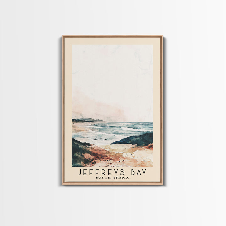 Jeffreys Bay, South Africa Watercolor Print, Vacation Gift, South Africa Wall Art, Beach Painting, Beach Decor, Large Wall Art, Wood Frame Art