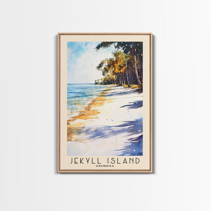 Jekyll Island, Georgia Watercolor Beach Print, Vacation Gift, Georgia Wall Art, Framed Canvas Print, Framed Beach Painting