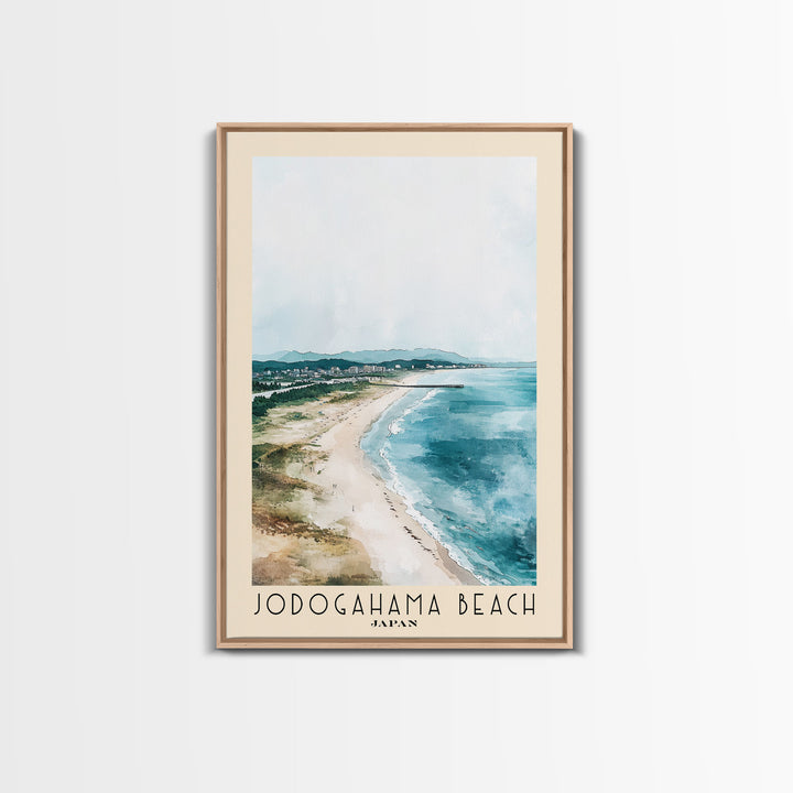 Jodogahama Beach, Japan Watercolor Print, Vacation Gift, Japan Wall Art, Beach Painting, Beach Decor, Beach Or Lakehouse Art