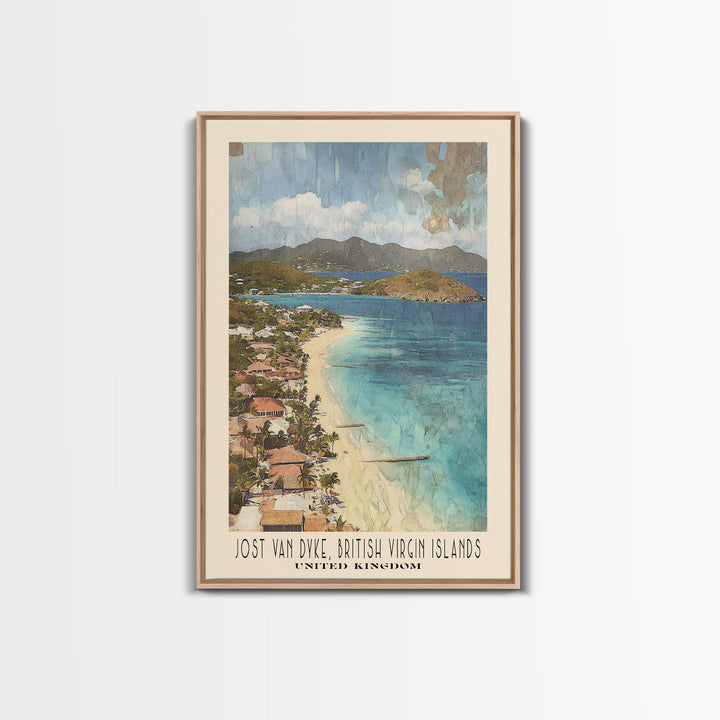 Jost Van Dyke, British Virgin Islands , United Kingdom Watercolor Beach Print, Vacation Gift, United Kingdom Wall Art, Beach Painting, Beach Decor, Beach Painting