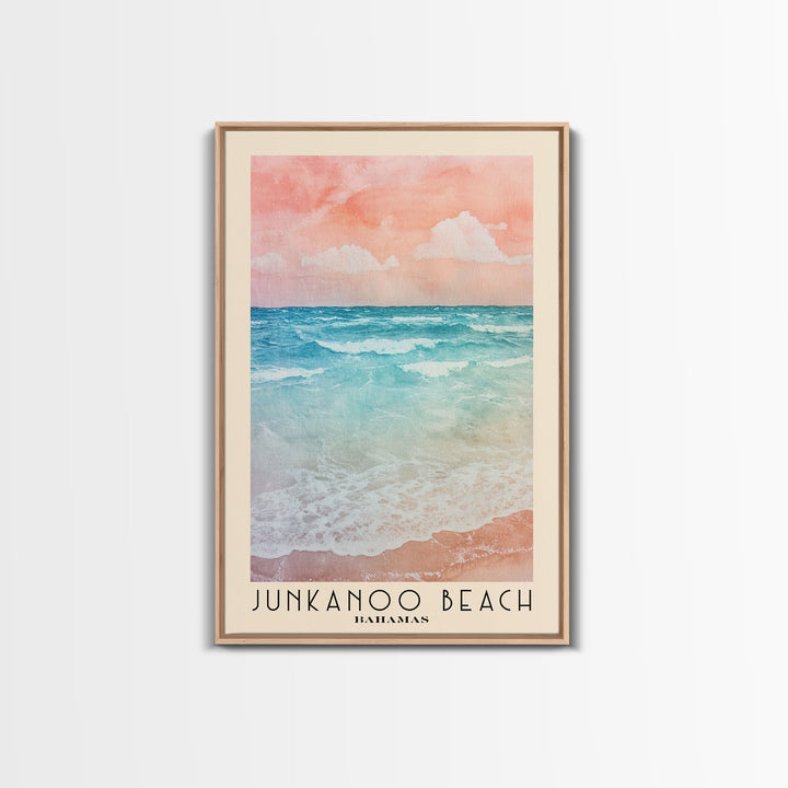 Junkanoo Beach, Bahamas Watercolor Print, Vacation Gift, Bahamas Wall Art, Beach Painting, Beach Decor, Beach Or Lakehouse Art