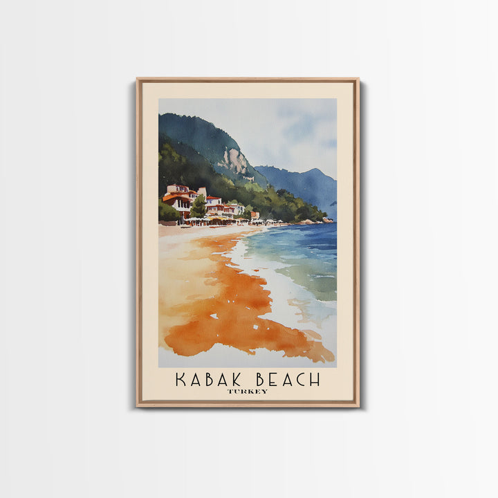 Kabak Beach, Turkey Watercolor Beach Print, Vacation Gift, Turkey Wall Art, Beach Painting, Beach Decor, Beach Painting