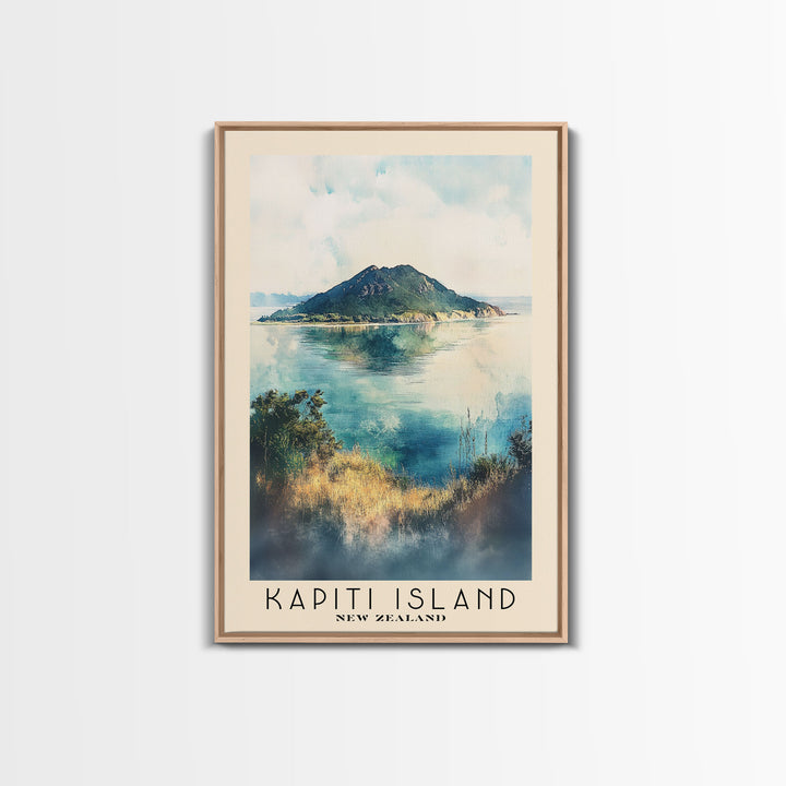 Kapiti Island, New Zealand Watercolor Print, Vacation Gift, New Zealand Wall Art, Beach Painting, Beach Decor, Beach Or Lakehouse Art