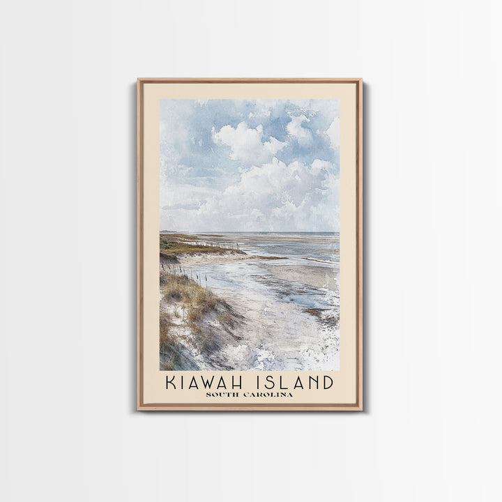 Kiawah Island, South Carolina Watercolor Print, Vacation Gift, South Carolina Wall Art, Beach Painting, Beach Decor, Large Wall Art, Wood Frame Art