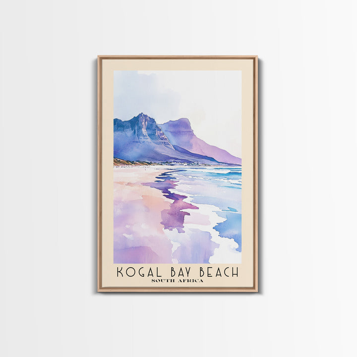 Kogal Bay Beach, South Africa Watercolor Print, Vacation Gift, South Africa Wall Art, Beach Painting, Beach Decor, Large Wall Art, Wood Frame Art