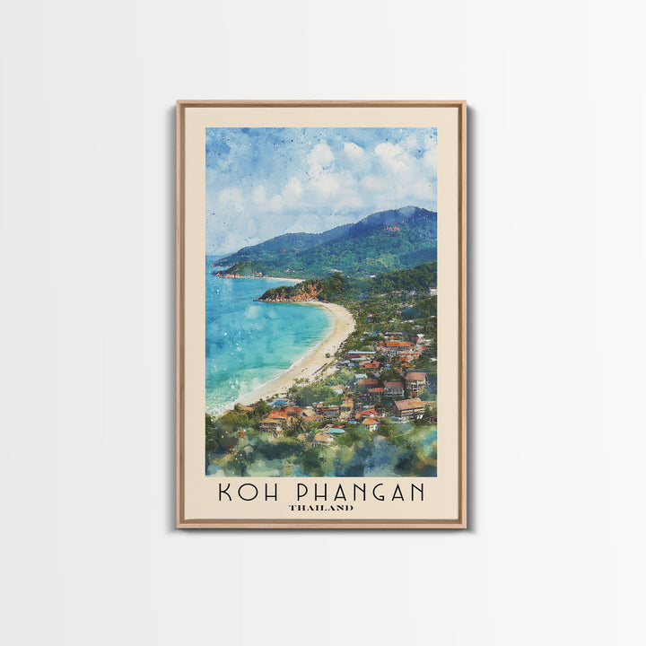 Koh Phangan, Thailand Watercolor Print, Vacation Gift, Thailand Wall Art, Beach Painting, Beach Decor, Beach Or Lakehouse Art