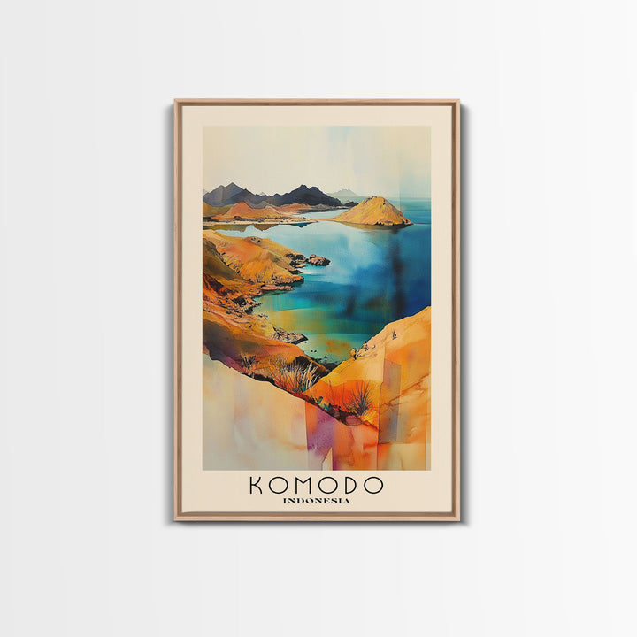 Komodo, Indonesia Watercolor Print, Vacation Gift, Indonesia Wall Art, Beach Painting, Beach Decor, Beach Or Lakehouse Art