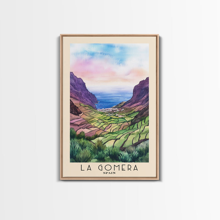 La Gomera, Spain Watercolor Print, Vacation Gift, Spain Wall Art, Vacation Wall Art, Vacatation Memories, Beach Decor, Beach Or Lakehouse Art