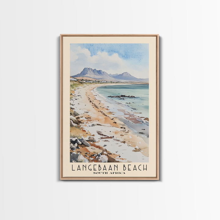 Langebaan Beach, South Africa Watercolor Print, Vacation Gift, South Africa Wall Art, Beach Painting, Beach Decor, Large Wall Art, Wood Frame Art