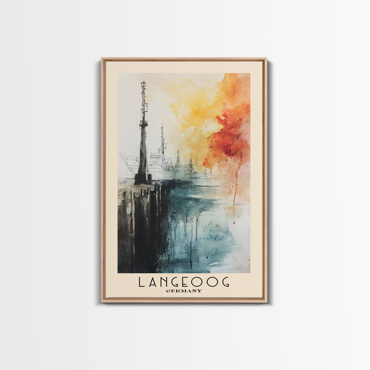 Langeoog, Germany Watercolor Print, Vacation Gift, Germany Wall Art, Beach Painting, Beach Decor, Beach Or Lakehouse Art