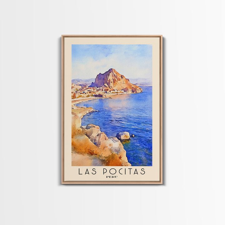 Las Pocitas, Peru Watercolor Beach Print, Vacation Gift, Peru Wall Art, Beach Painting, Beach Decor, Beach Painting