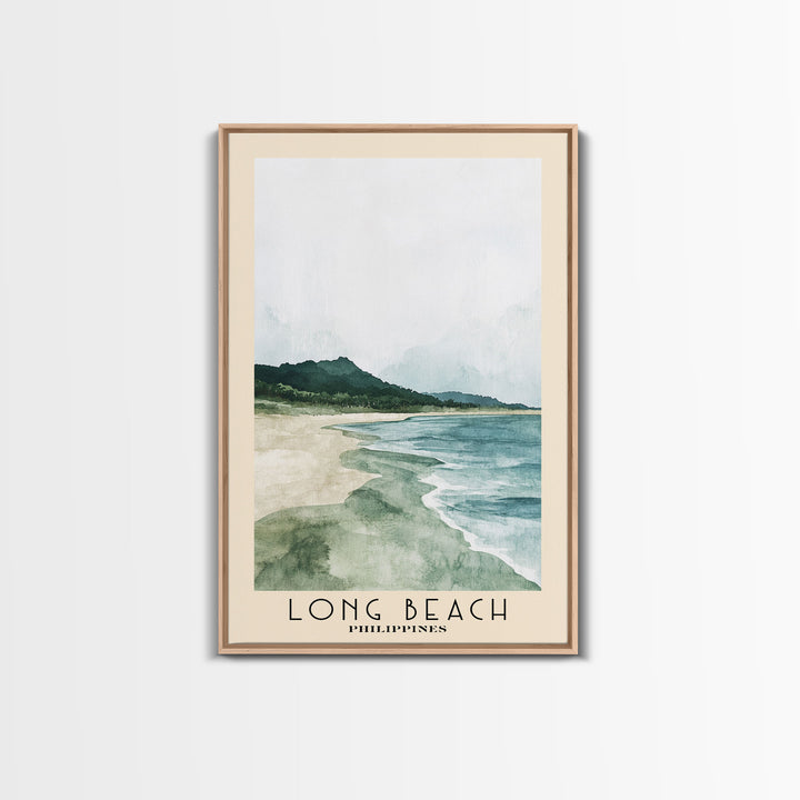 Long Beach, Philippines Watercolor Print, Vacation Gift, Philippines Wall Art, Beach Painting, Beach Decor, Beach Or Lakehouse Art