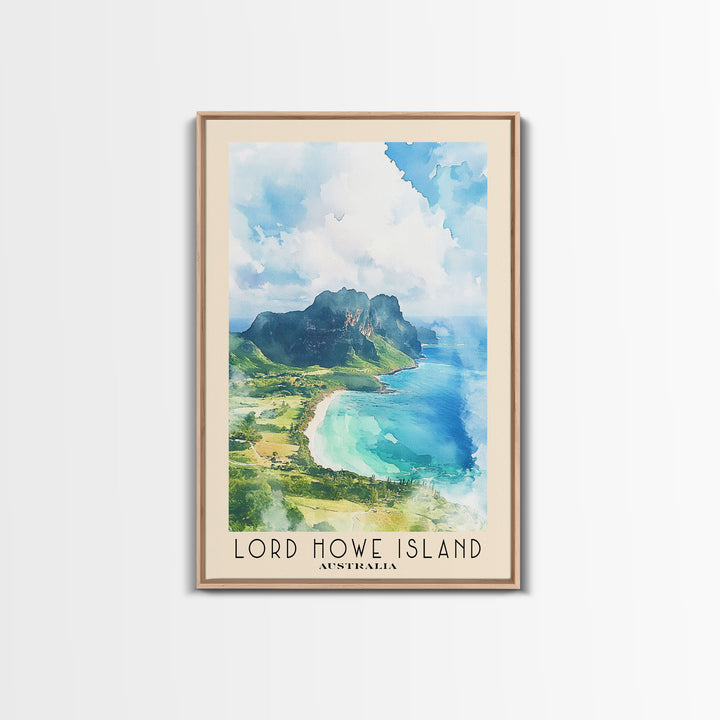 Lord Howe Island, Australia Watercolor Beach Print, Vacation Gift, Australia Wall Art, Beach Painting, Beach Decor, Beach Painting