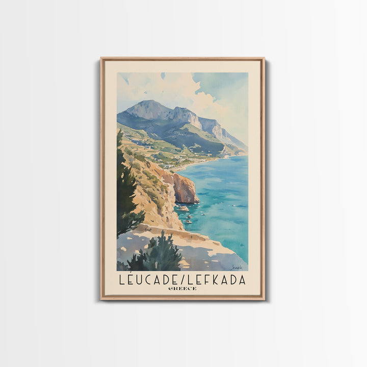 Léucade/Lefkada, Greece Watercolor Print, Vacation Gift, Greece Wall Art, Beach Painting, Beach Decor, Beach Or Lakehouse Art