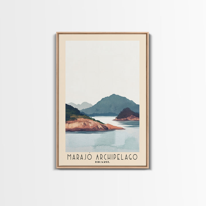 Marajó Archipelago, Brazil Watercolor Print, Vacation Gift, Brazil Wall Art, Beach Painting, Beach Decor, Large Wall Art, Wood Frame Art