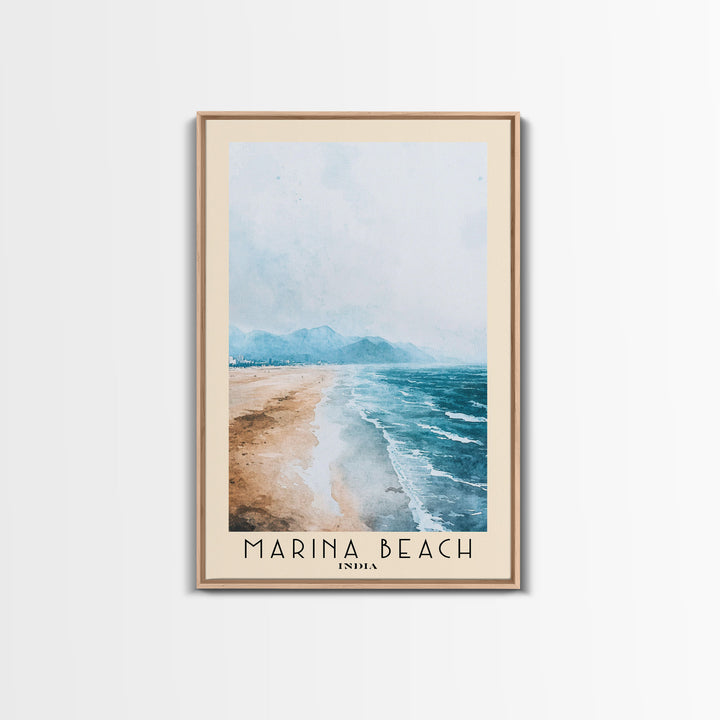 Marina Beach, India Watercolor Print, Vacation Gift, India Wall Art, Vacation Wall Art, Vacatation Memories, Beach Decor, Beach Or Lakehouse Art