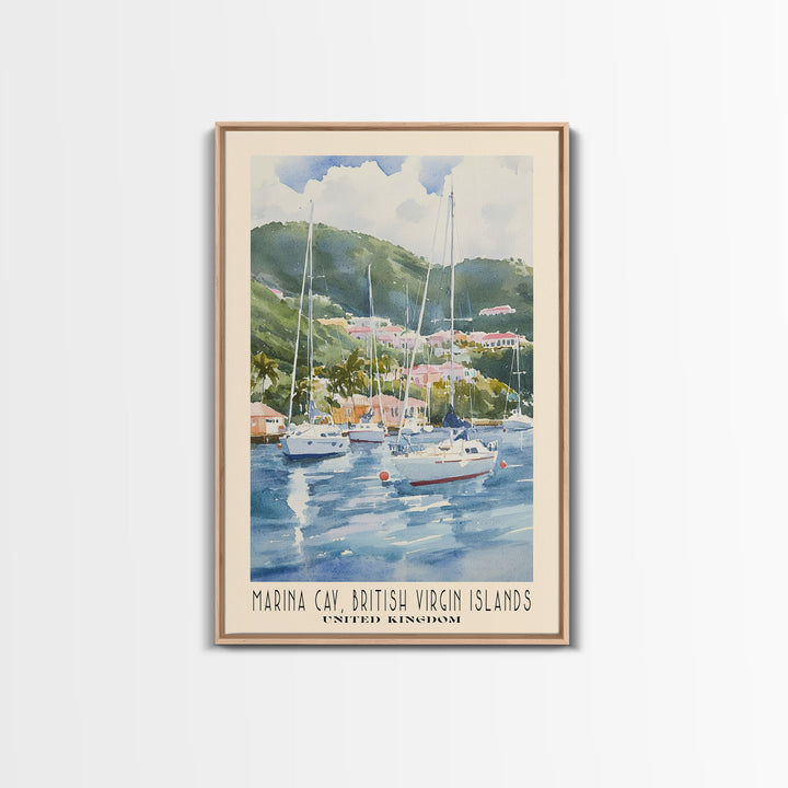 Marina Cay, British Virgin Islands, United Kingdom Watercolor Print, Vacation Gift, United Kingdom Wall Art, Beach Painting, Beach Decor, Beach Or Lakehouse Art