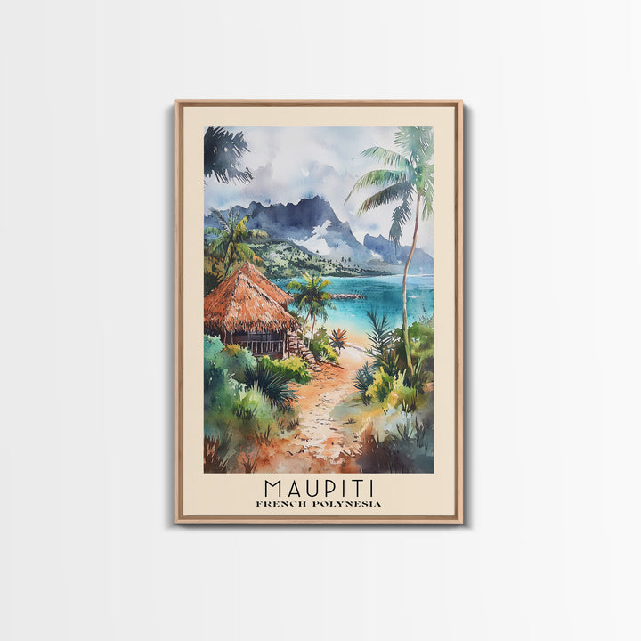 Maupiti, French Polynesia Watercolor Print, Vacation Gift, French Polynesia Wall Art, Vacation Wall Art, Vacatation Memories, Beach Decor, Beach Or Lakehouse Art