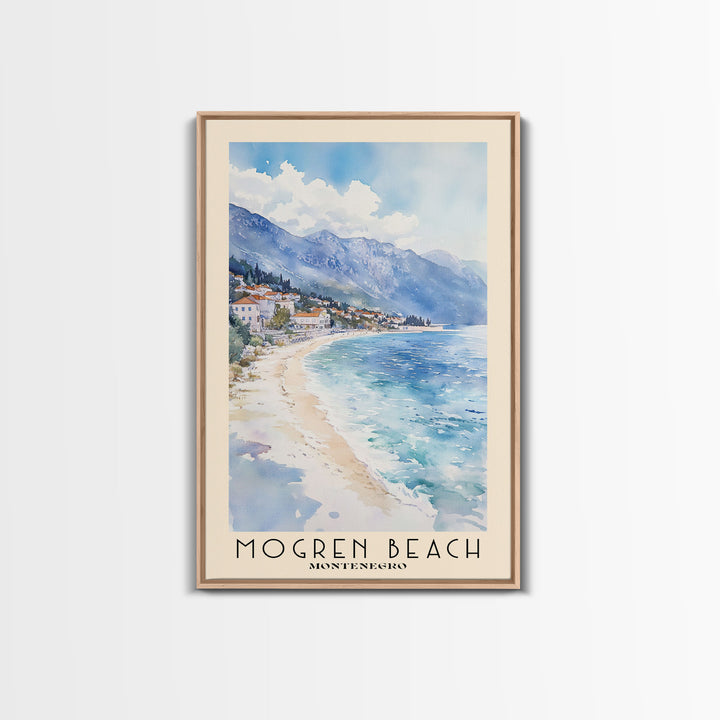 Mogren Beach, Montenegro Watercolor Beach Print, Vacation Gift, Montenegro Wall Art, Beach Painting, Beach Decor, Beach Painting