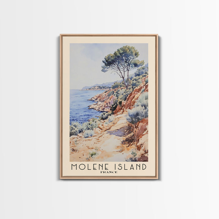 Molene Island, France Watercolor Print, Vacation Gift, France Wall Art, Beach Painting, Beach Decor, Large Wall Art, Wood Frame Art