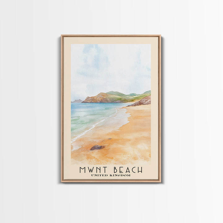 Mwnt Beach, United Kingdom Watercolor Print, Vacation Gift, United Kingdom Wall Art, Beach Painting, Beach Decor, Beach Or Lakehouse Art