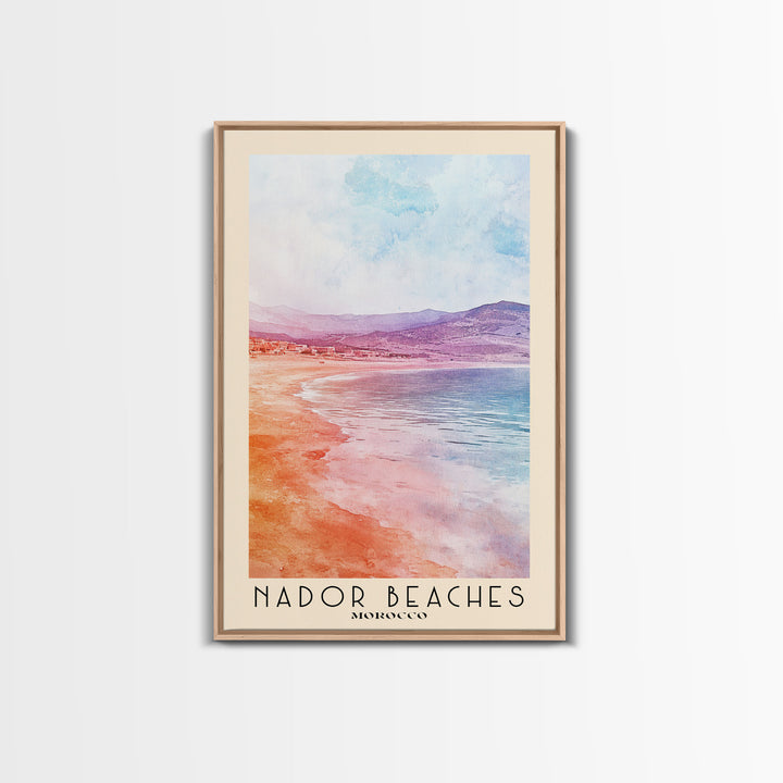 Nador Beaches, Morocco Watercolor Print, Vacation Gift, Morocco Wall Art, Beach Painting, Beach Decor, Beach Or Lakehouse Art