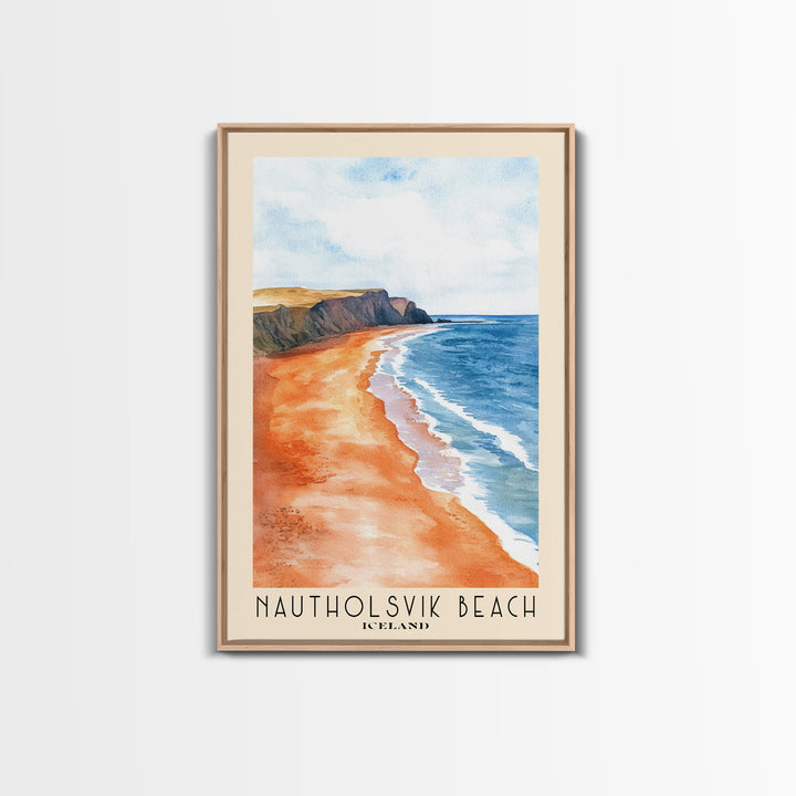 Nautholsvik Beach, Iceland Watercolor Print, Vacation Gift, Iceland Wall Art, Vacation Wall Art, Vacatation Memories, Beach Decor, Beach Or Lakehouse Art