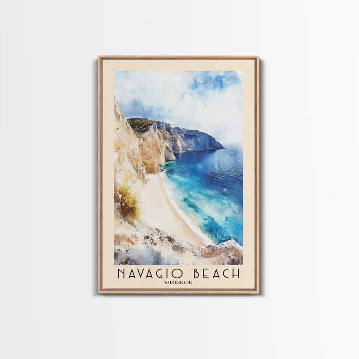 Navagio Beach, Greece Watercolor Beach Print, Vacation Gift, Greece Wall Art, Beach Painting, Beach Decor, Beach Painting