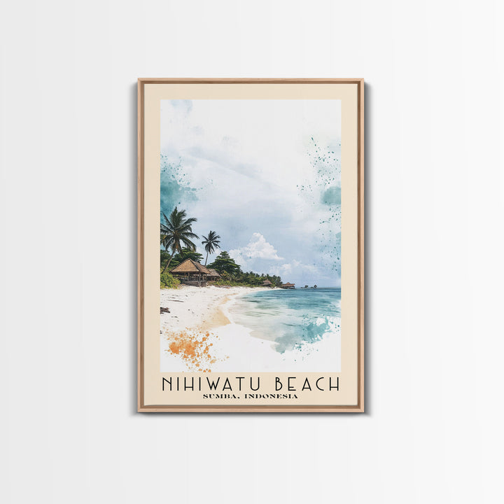 Nihiwatu Beach, Sumba, Indonesia Watercolor Print, Vacation Gift, Sumba, Indonesia Wall Art, Beach Painting, Beach Decor, Beach Or Lakehouse Art