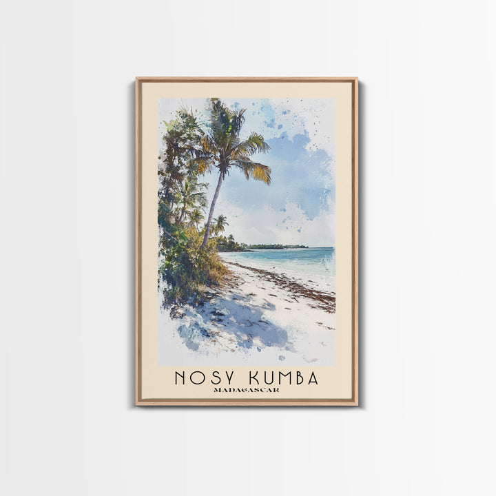 Nosy Kumba, Madagascar Watercolor Beach Print, Vacation Gift, Madagascar Wall Art, Beach Painting, Beach Decor, Beach Painting