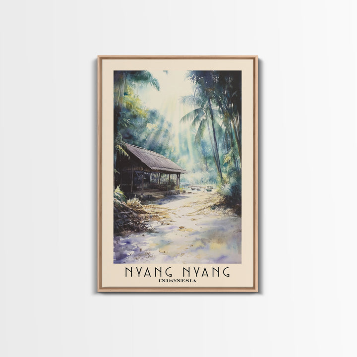 Nyang Nyang, Indonesia Watercolor Print, Vacation Gift, Indonesia Wall Art, Beach Painting, Beach Decor, Beach Or Lakehouse Art