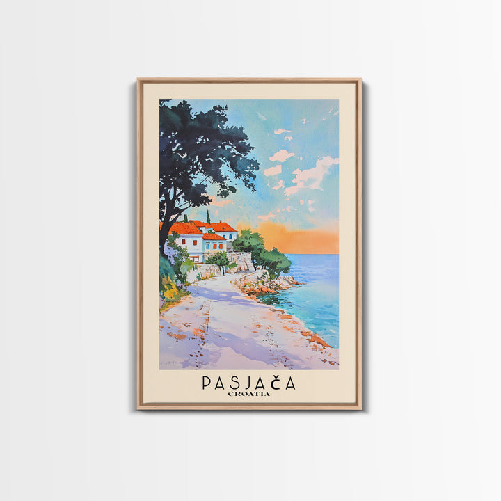 Pasjača, Croatia Watercolor Print, Vacation Gift, Croatia Wall Art, Beach Painting, Beach Decor, Beach Or Lakehouse Art