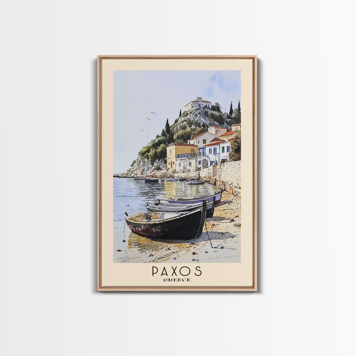 Paxos, Greece Watercolor Beach Print, Vacation Gift, Greece Wall Art, Beach Painting, Beach Decor, Beach Painting