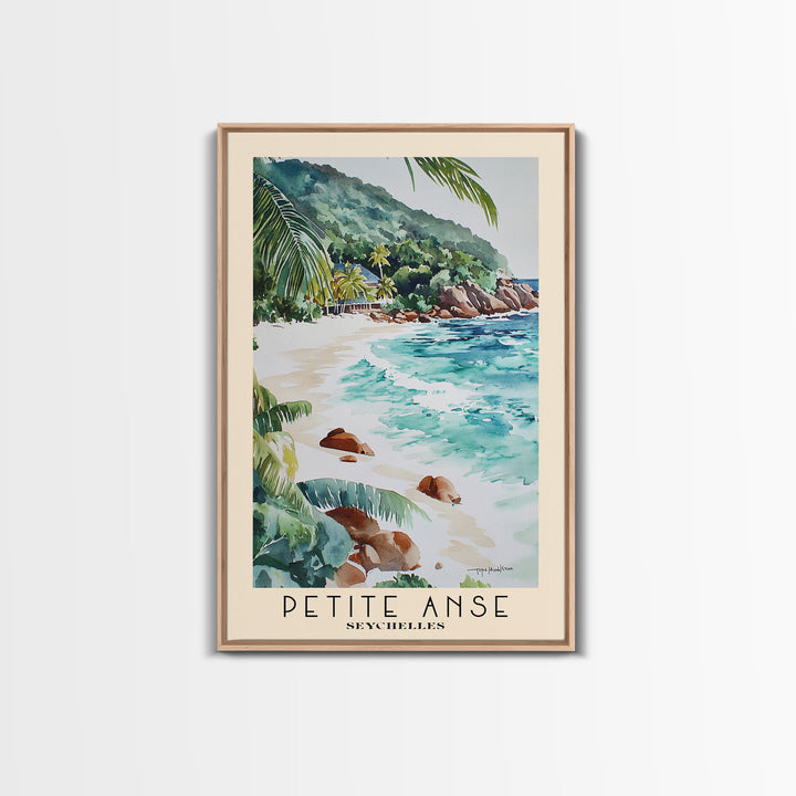 Petite Anse, Seychelles Watercolor Print, Vacation Gift, Seychelles Wall Art, Vacation Wall Art, Vacatation Memories, Beach Decor, Beach Or Lakehouse Art