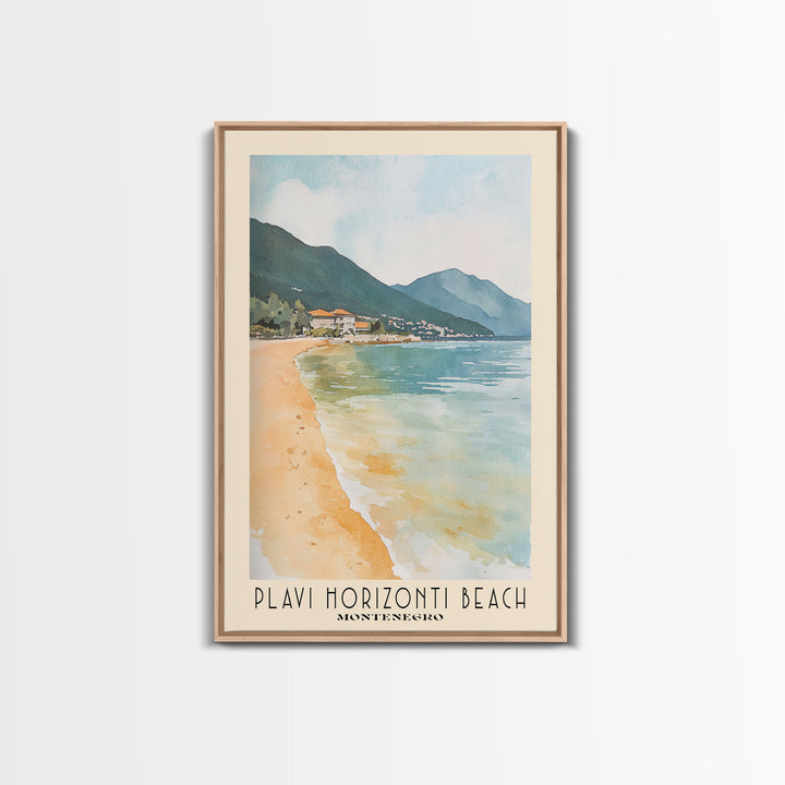 Plavi Horizonti Beach, Montenegro Watercolor Print, Vacation Gift, Montenegro Wall Art, Vacation Wall Art, Vacatation Memories, Beach Decor, Beach Or Lakehouse Art