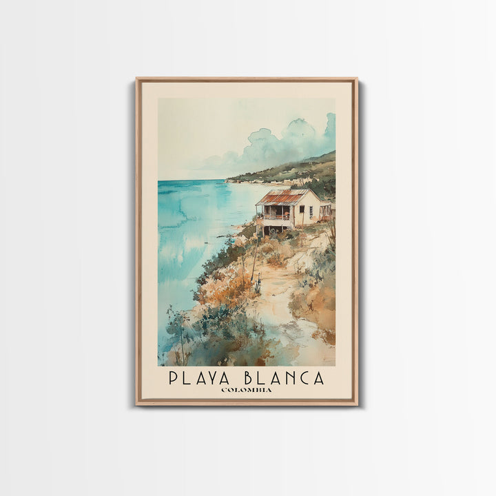 Playa Blanca, Colombia Watercolor Print, Vacation Gift, Colombia Wall Art, Vacation Wall Art, Vacatation Memories, Beach Decor, Beach Or Lakehouse Art