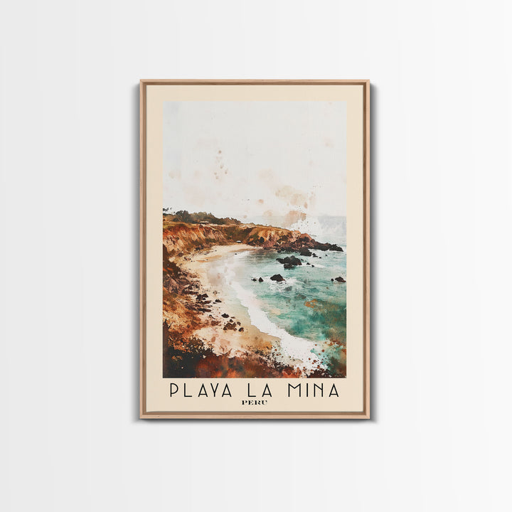 Playa La Mina, Peru Watercolor Print, Vacation Gift, Peru Wall Art, Beach Painting, Beach Decor, Beach Or Lakehouse Art