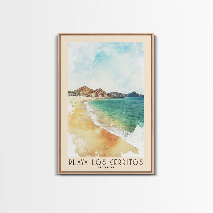 Playa Los Cerritos, Mexico Watercolor Beach Print, Vacation Gift, Mexico Wall Art, Beach Painting, Beach Decor, Beach Painting