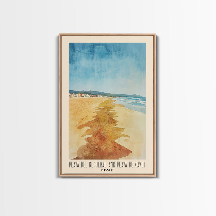 Playa del Regueral and Playa de Cavet, Spain Watercolor Print, Vacation Gift, Spain Wall Art, Vacation Wall Art, Vacatation Memories, Beach Decor, Beach Or Lakehouse Art